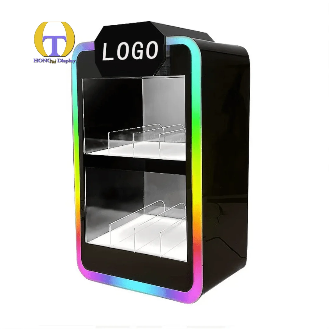 Custom.RGB Lighting Box Logo Customize Acrylic Tobacco Display Case Popular Styles for Smoke Shop Display Stands
