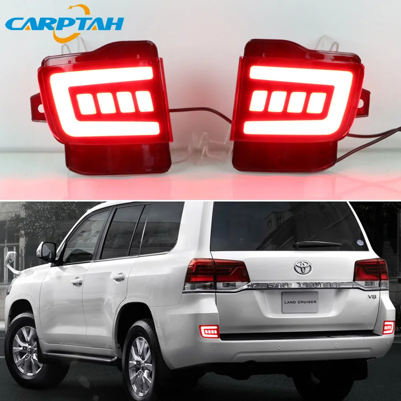 

LED Bumper Reflector Light For Toyota Land Cruiser 200 LC200 16-20 3-in-1 Functions Rear Running Lamp Brake Dynamic Turn Signal