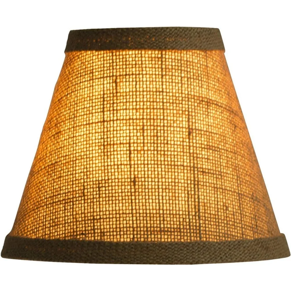 مجموعة ظلال ثريا من الخيش الطبيعي مكونة من 9 قطع، 3 × 6 × 5 بوصات، تصميم مشبك، ملحقات الإضاءة الزخرفية الريفية #2