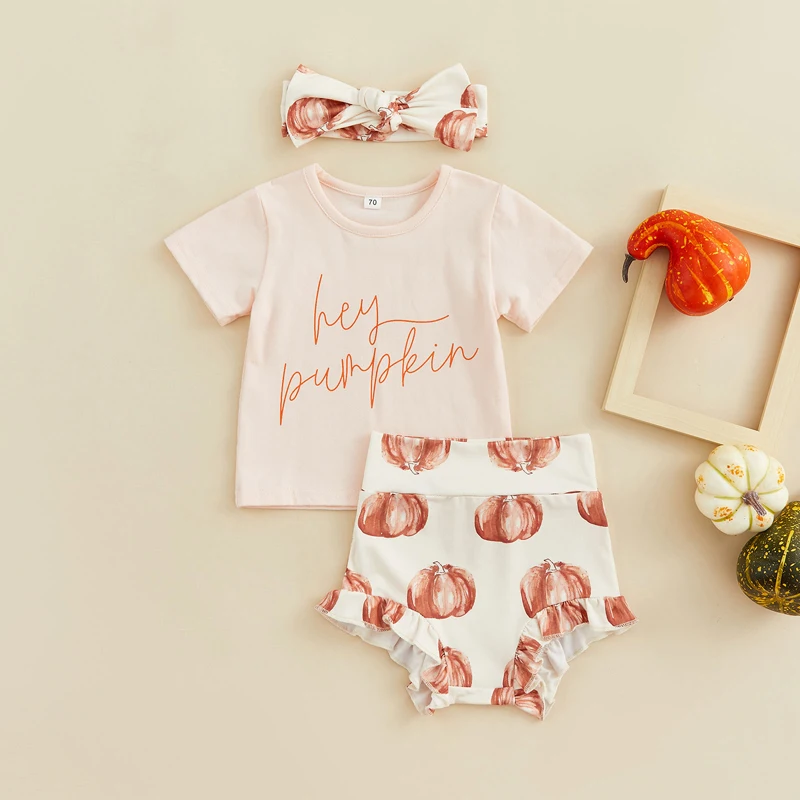 Adorable conjunto de top de manga con volantes y pantalones cortos de mezclilla con estampado de girasoles para niñas pequeñas con diadema a juego para diversión de verano