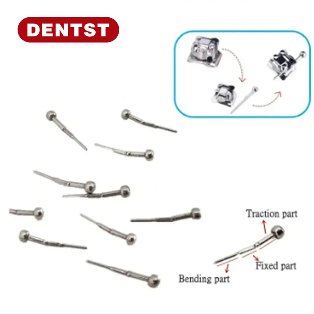 Dentst Dental 10Pcs/Bag Orthodontic Traction Hook Self Ligating Bracket Crimpable Hooks Extended Fixed Teeth Braces Materials