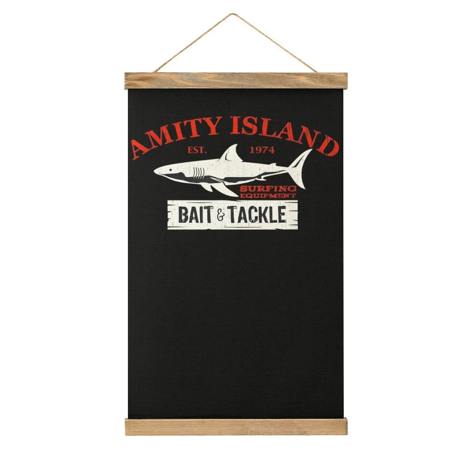 Amity Island Shark Bait Tackle Linen Hanging Painting Hot Sale Picture Kitchen Wall Decoration Humor Graphic Style Hang Pictures