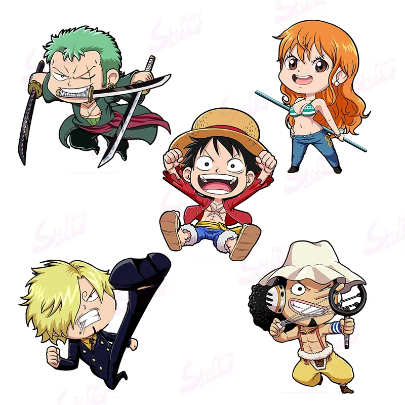 

Creative Q-version One Piece Stickers Waterproof Laptop Window Stickers Anime Stickers