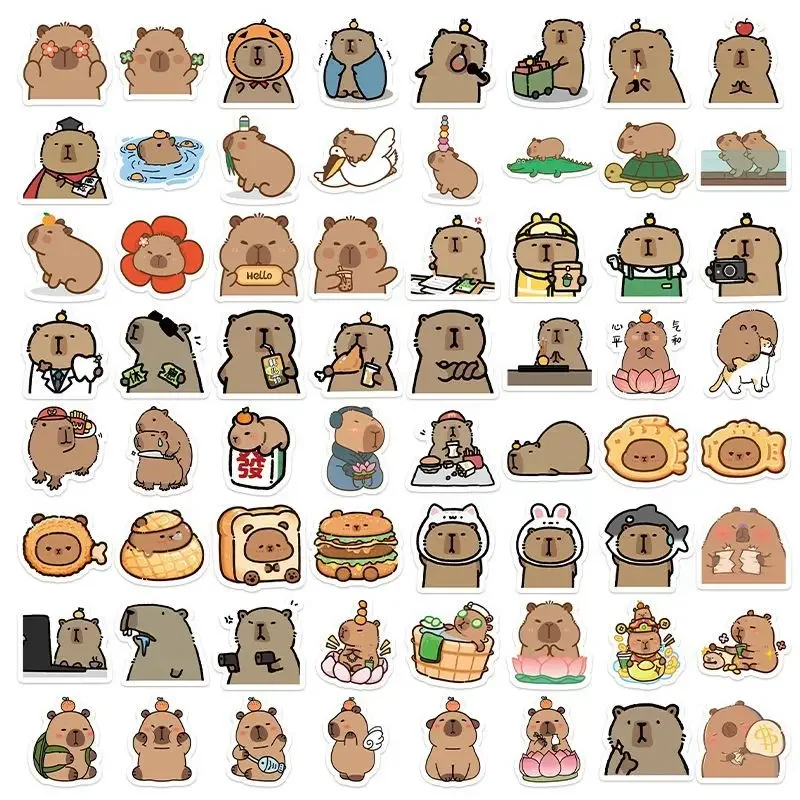 10/30/50pcs Cute Capibara Capybara Stickers  Handbook Stickers wall decorations living room