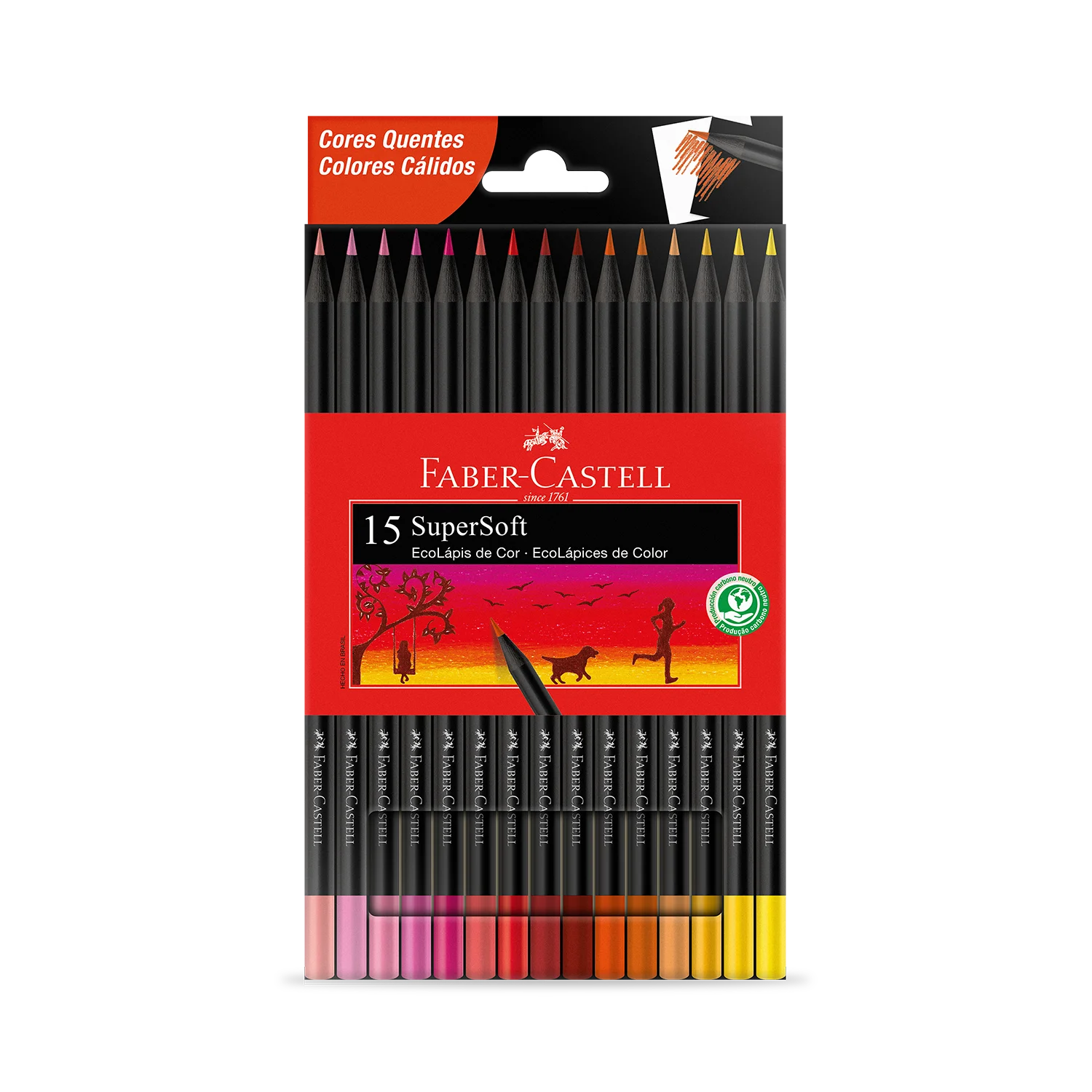 EcoPencil Color SuperSoft - 15 Hot Colors-Faber Castell