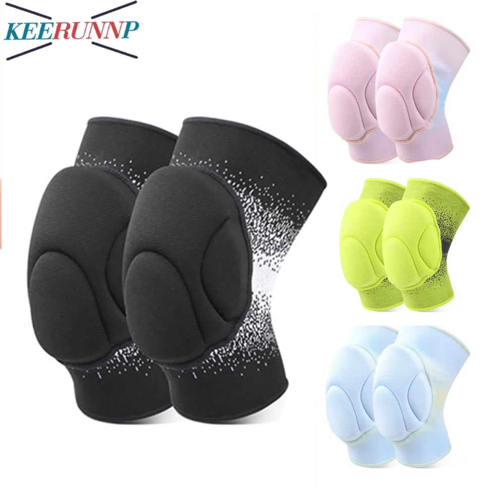 KEERUNNP 1Pair Anti-Slip Knee Pads with Padded Sponge - Support & Protection for Volleyball, Basketball,Football, Dance & Sports