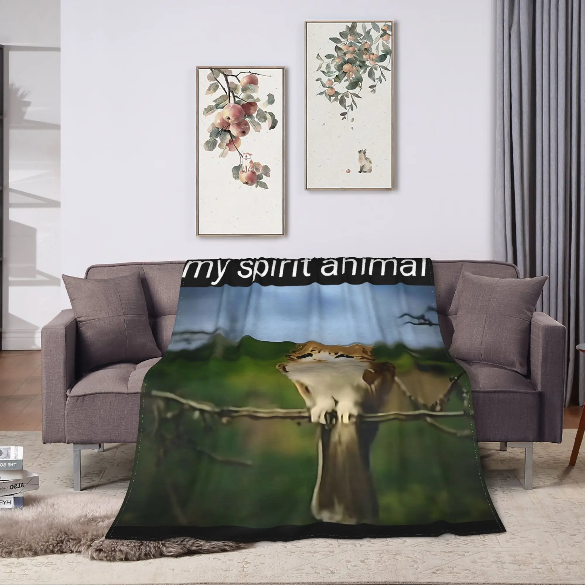 روحي الحيوان مضحك meowl ميمي بطانية سوبر الدافئة القط البومة ميمي brainrot رمي بطانية الشتاء السفر الأريكة السرير المفرش #2