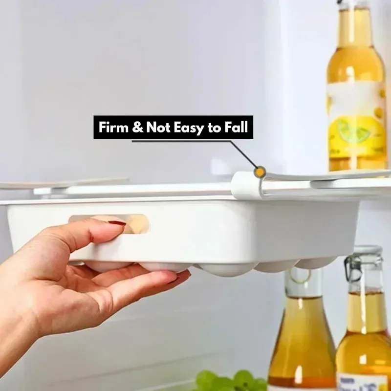 حاوية لدرج ثلاجة البيض، صناديق تخزين الثلاجة، قابلة للسحب مع مقبض، صندوق تخزين حامل رف المطبخ #3