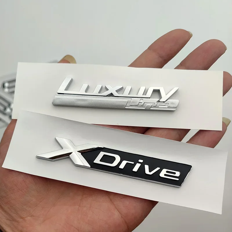 ABS 3D Chrome Car Trunk Letters 528i 535i 540i Luxury Line Xdrive Emblem Logo Sticker For BMW E60 E34 F10 G30 E39 Accessories