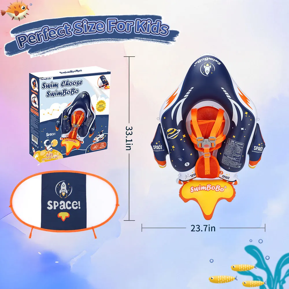 Swimbobo inflável bebê natação flutuador brinquedo de água natação flutua treinador criança piscina anel pvc crianças flutuante para o verão
