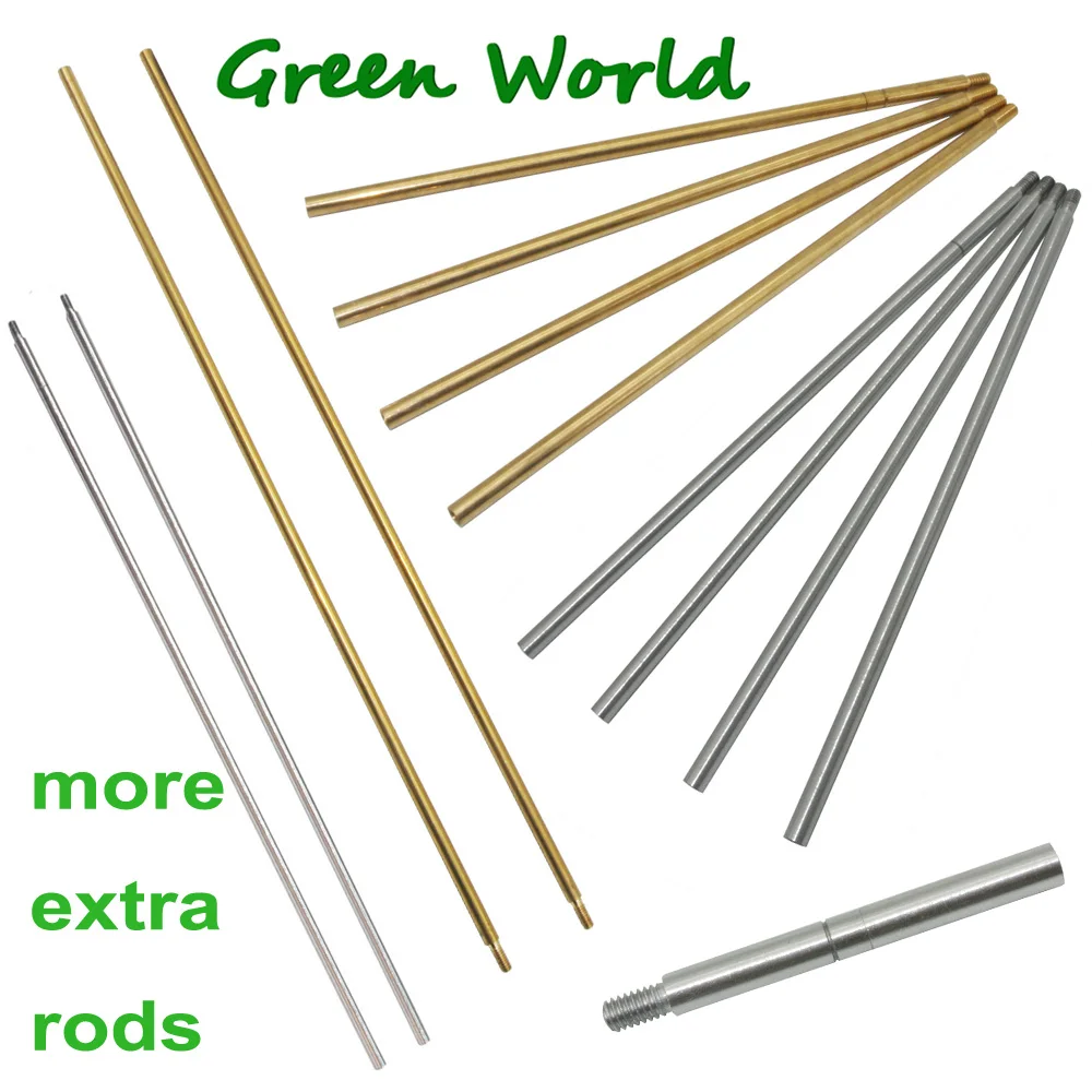 Green World Extra Solid Brass Ranrod,Revolving Aluminum Rod