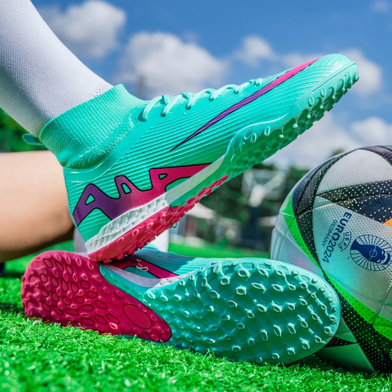 Botas de fútbol antideslizantes para hombre, calzado ultraligero para deportes al aire libre, entrenamiento de partido, tacos deportivos de hierba,
