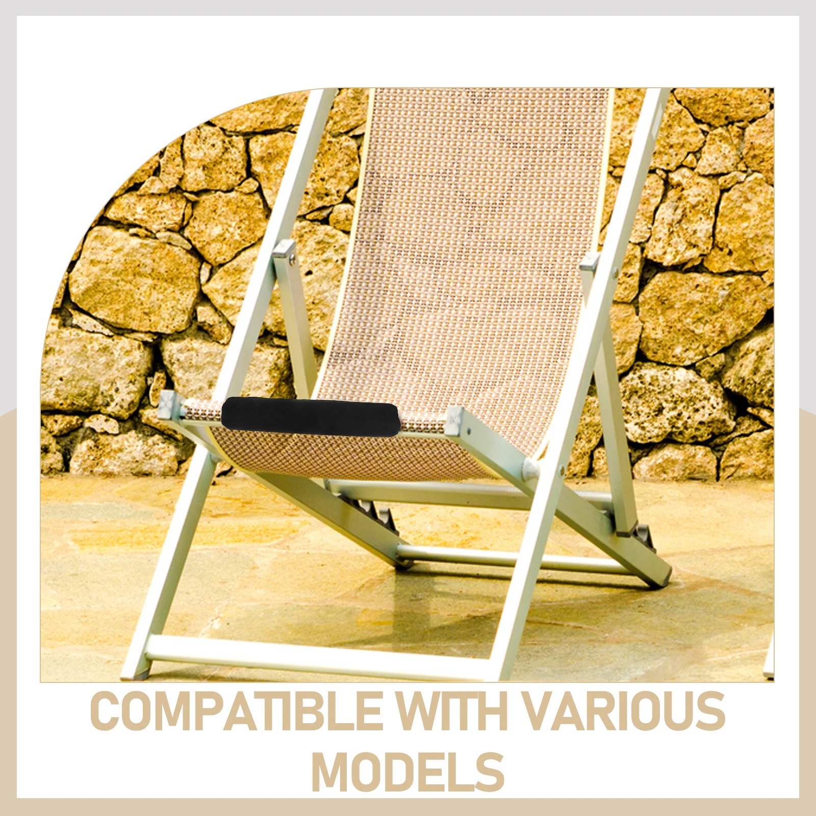 Lounge-Stuhl-Fußstützenpolster, universell passend für Klappstühle im Freien, tragbares Kissen, Strand, Terrasse, Hof, rutschfester Schutz