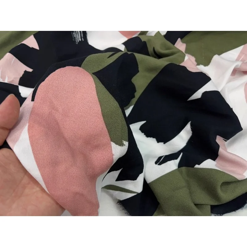 Bloqueio de cor pintura a óleo estilo camuflagem tecidos impressões telas vestidos costura tmc caça acessórios engrenagem tática esportes