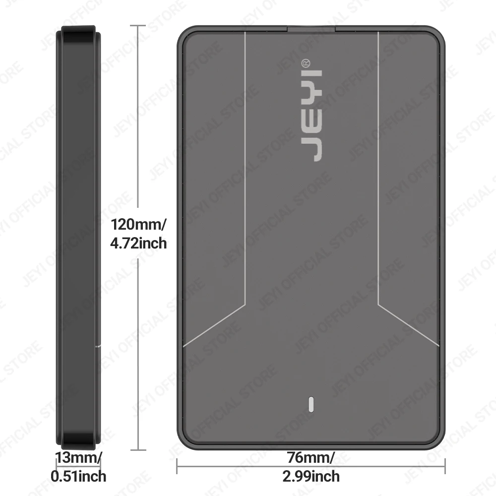 JEYI 2.5 inch External Hard Drive Enclosure Type C 3.1 to SATA III for 7mm and 9.5mm SATA HDD SSD Tool Free [UASP Supported]