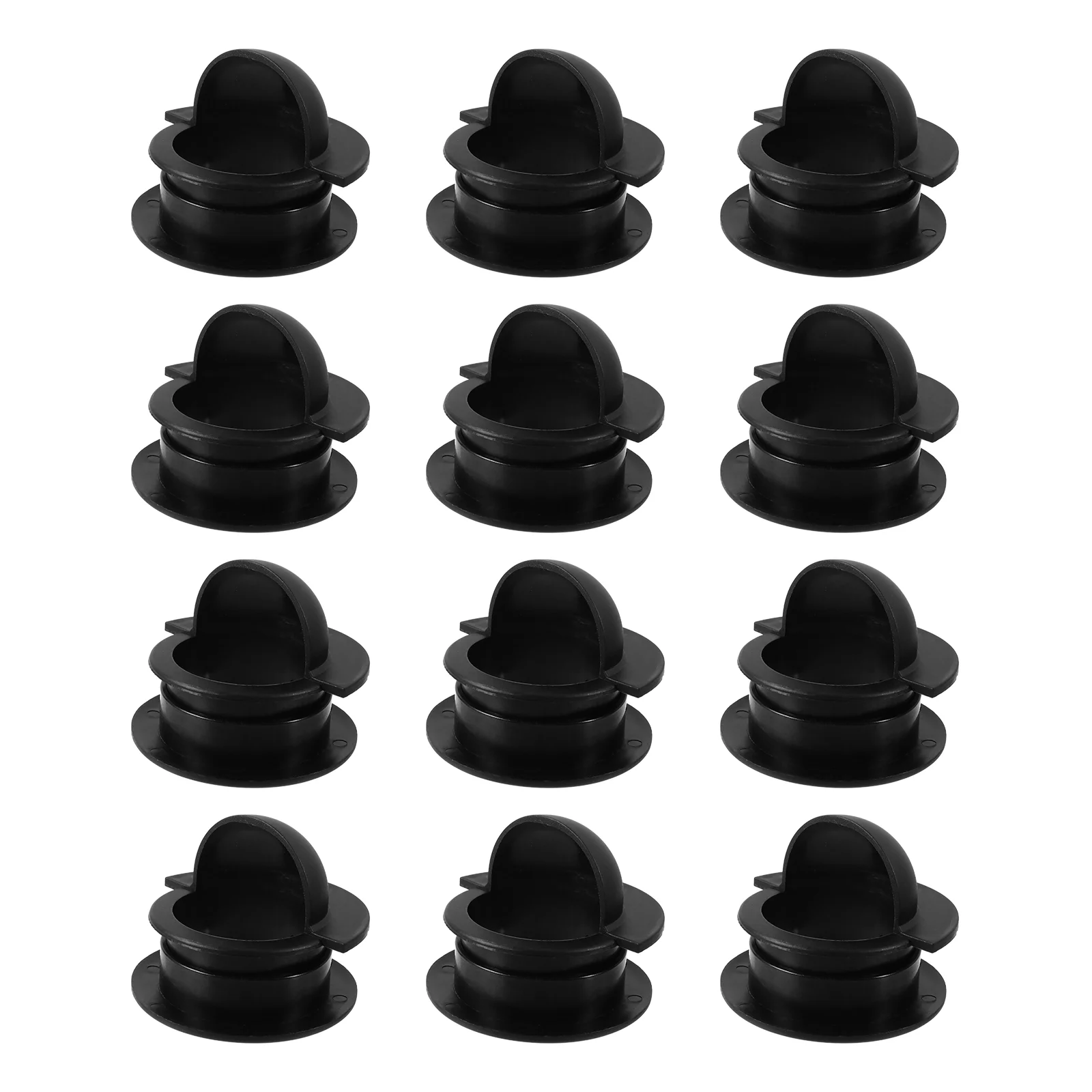 

12 Pcs Football Machine Parts Standard Foosball Tables Supply Safe Premium Plastic Black Color Mini Universal Entry