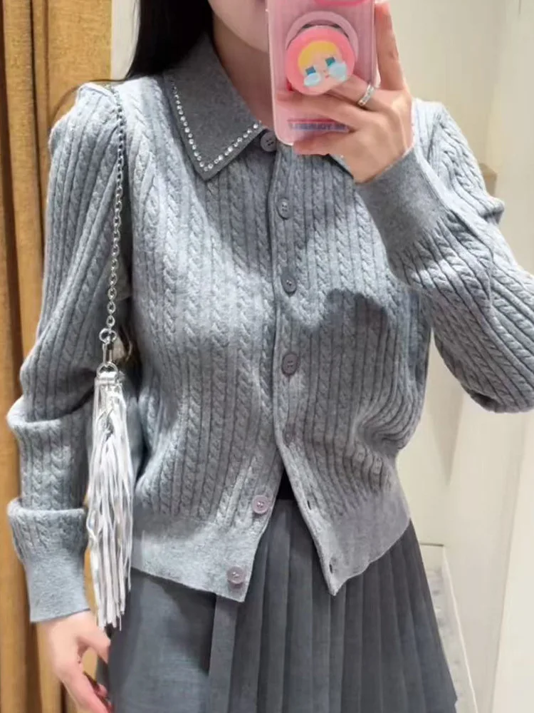 

Вязаный кардиган Ele Sle Long Sve: повседневная универсальная женская верхняя одежда M-Home, осенняя новинка, модное пальто