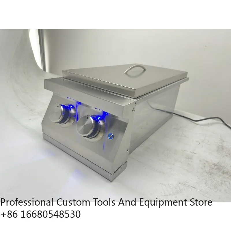 

1HFactory Wholesale Double Side Burner Outdoor Kitchen Bbq Built in Grill Cooker 2 Burner for Cabinet