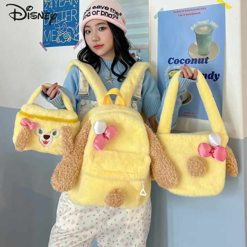 

Disney 2026 New 3D Doll Backpack Fashion High Quality Women's Handheld Storage Bag Cartoon Multi Functional Women's Makeup Bag