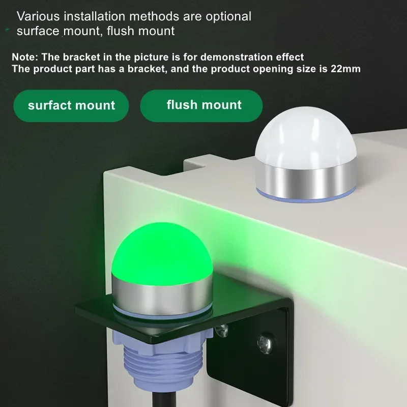 Dia30mm Mini 3-color LED Signal Indicator Machine Tool Equipment Lamp 24V Waterproof Oil-proof Warning Lamp 22mm Mount Space