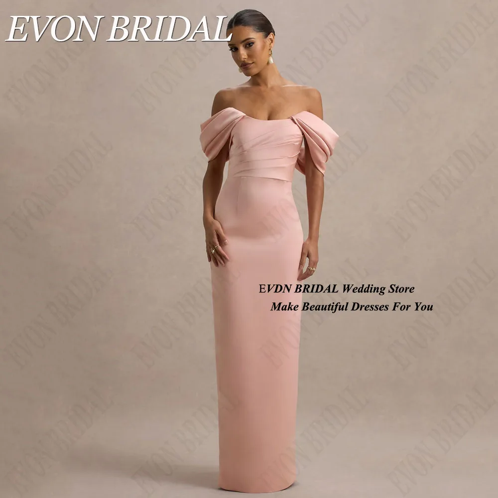 

EVON BRIDAL Simple Wedding Party Dresses Satin Off Shoulder Mermaid Evening Gown Backless Elegant vestidos de ocasião Customized