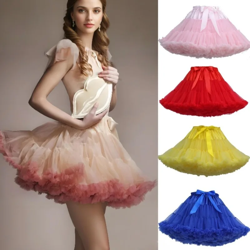 40cm JK Lolita Womens Pleated Tulle Petticoat Fullness Support Skirt Tutu Puffy Party Cosplay Skirt Cosplay Wedding Party Wear