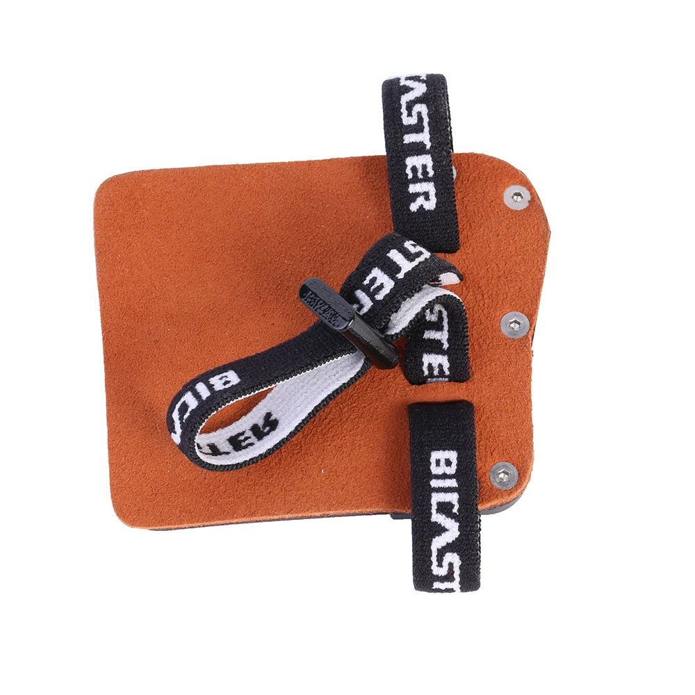 1 Stück Bicaster SP3 Recurve Bogen Fingerschutz Barebow Finger Tab LH/RH Rindsleder + Aluminiumplatte L/M/S – Detail 5