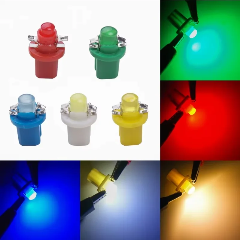 10pcs T5 B8.5D LED Car Interior Light COB Dashboard Warning Indicator Map Lamp Instrument Light Cluster Guage Light Bulb