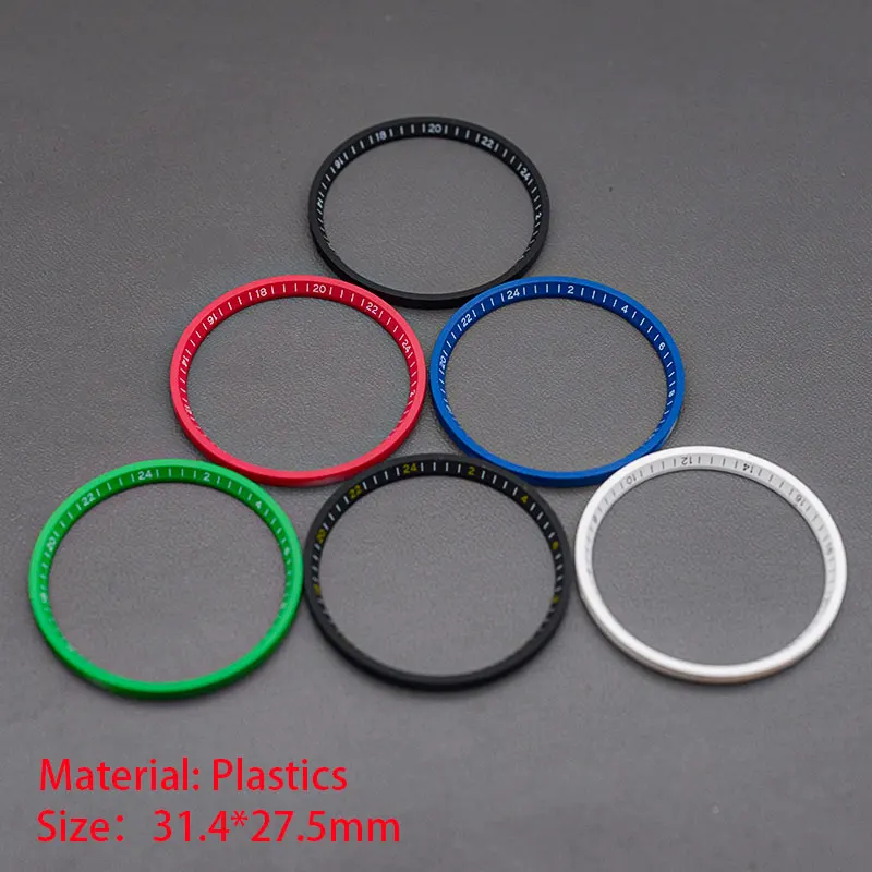 31.4*27.5mm Plastics Watch Chapter Ring For SKX6105 6309 SKX007 SRPD53 PROSPEX Series Fit  NH35 NH36 7S 4R Movement Watch
