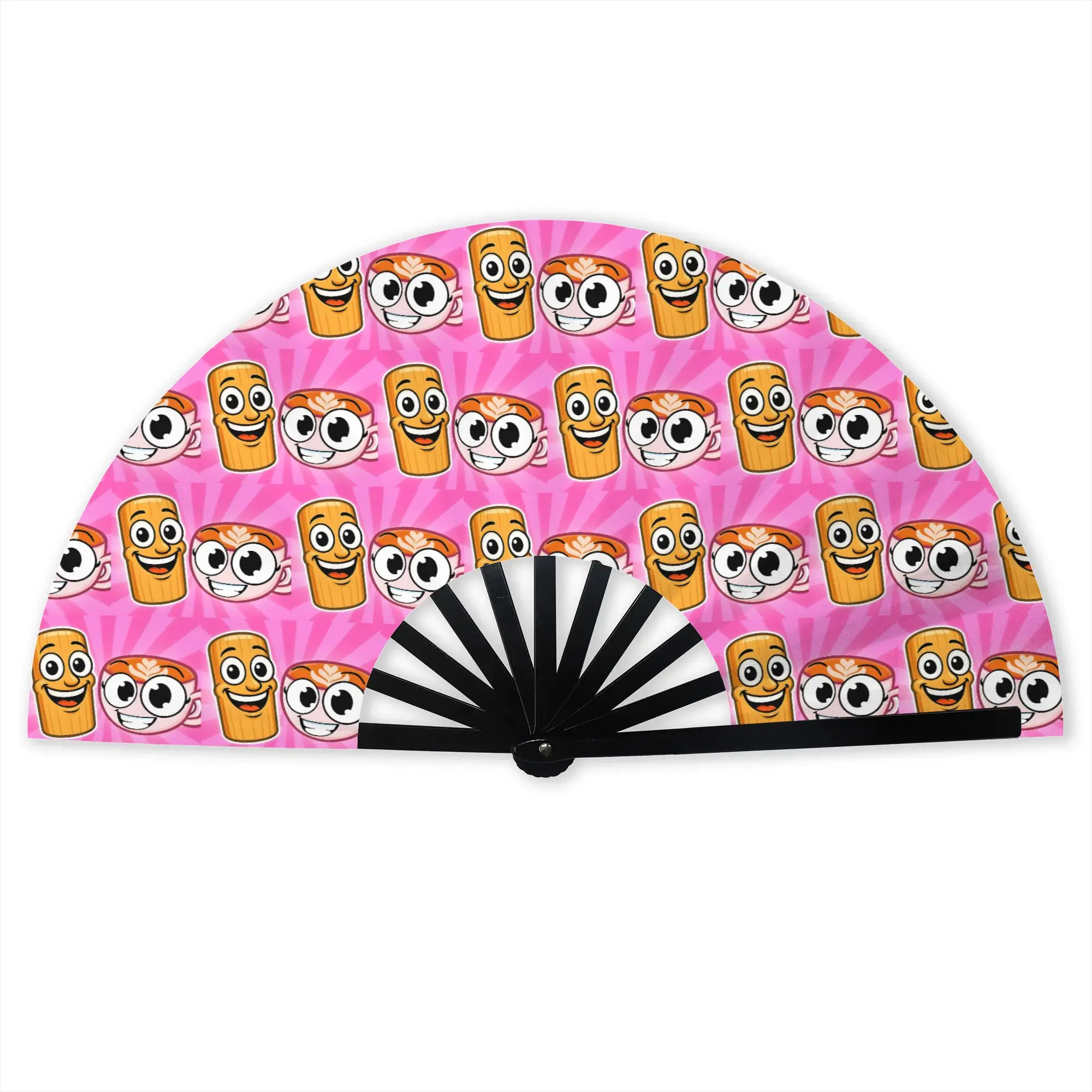 Customized Italian Brainrot Heavy Metal Cute Portable Pocket Fan  Polyester Folding Fan Chinese Dance Handheld Cooling Fans