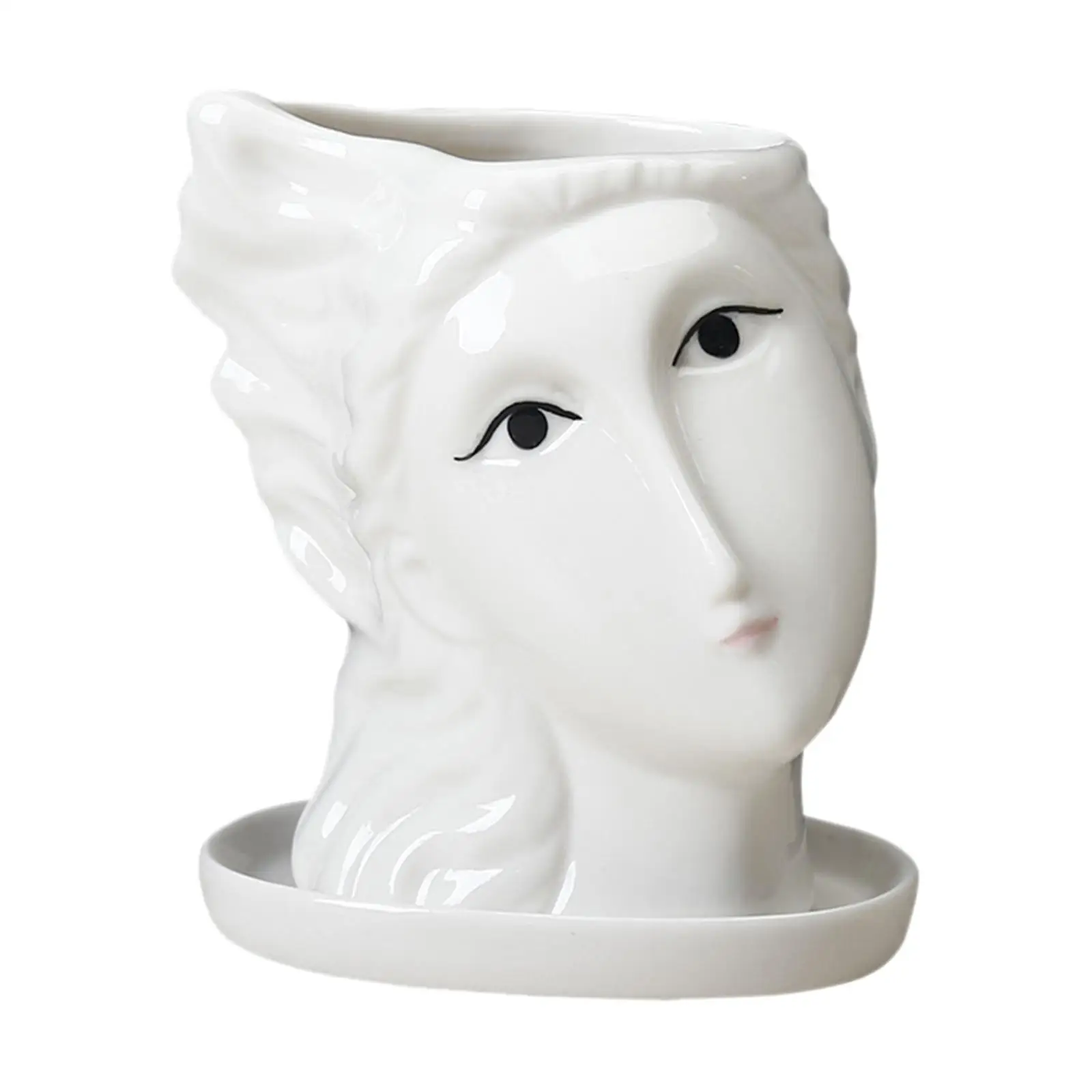 Nordic Human Head Vase Human Face Flowerpot Decoration Ceramic Figure Sculpture Crafts Flower Arrangement Container