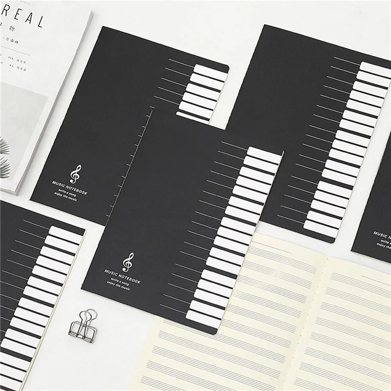 A13E-4X Fünf-Linien-Notizbuch mit Musiknoten, Musik-Tab, Stabstab-Notizbuch