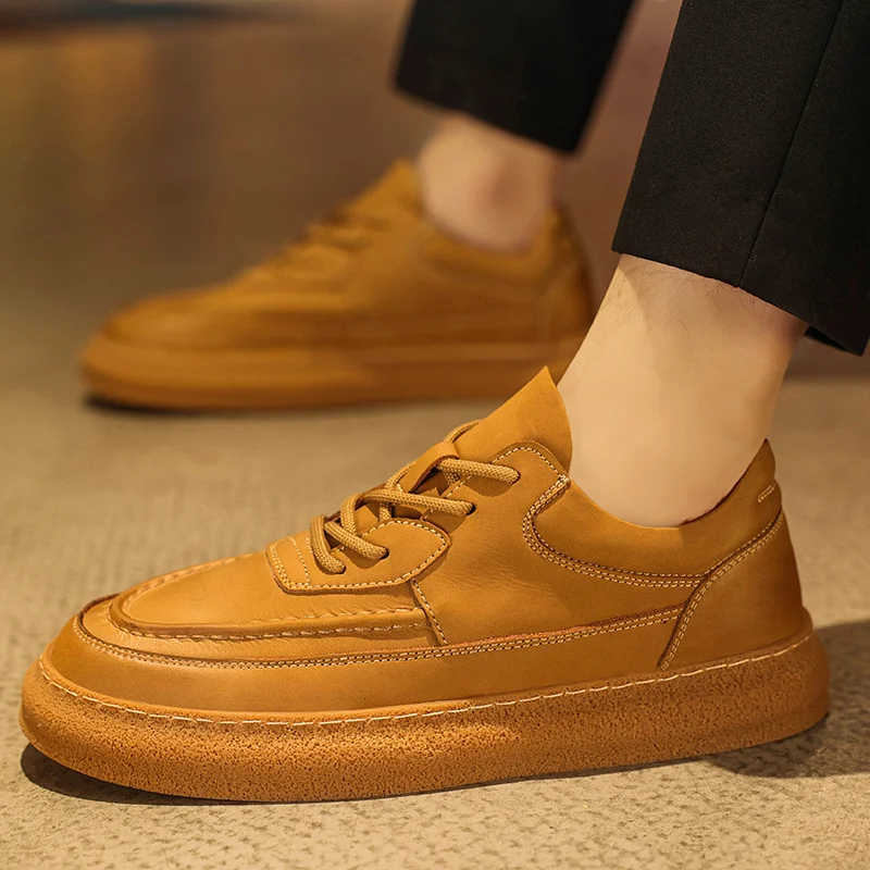 

Handmade Genuine Leather Mens Loafers New Comfy Men's Flats Fashion Style Male Casual Shoes Versatile Dress Footwear Moccasins