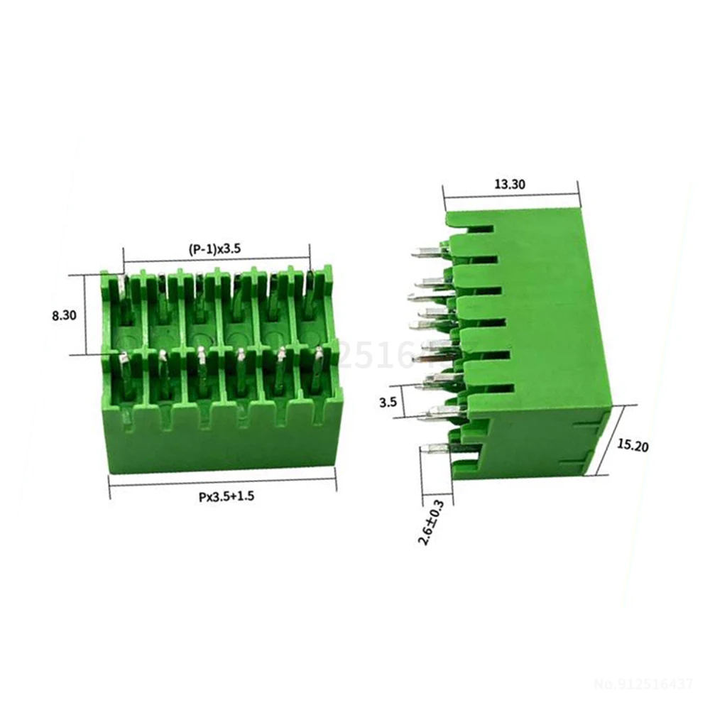 (5 pcs) KF 2EDGKVH -3.5mm -3.81m Precision Straight Pin Dual Row Pluggable PCB KF2EDGKRH Terminal Block 15EDGKRH-3.5/3.81 2-20P