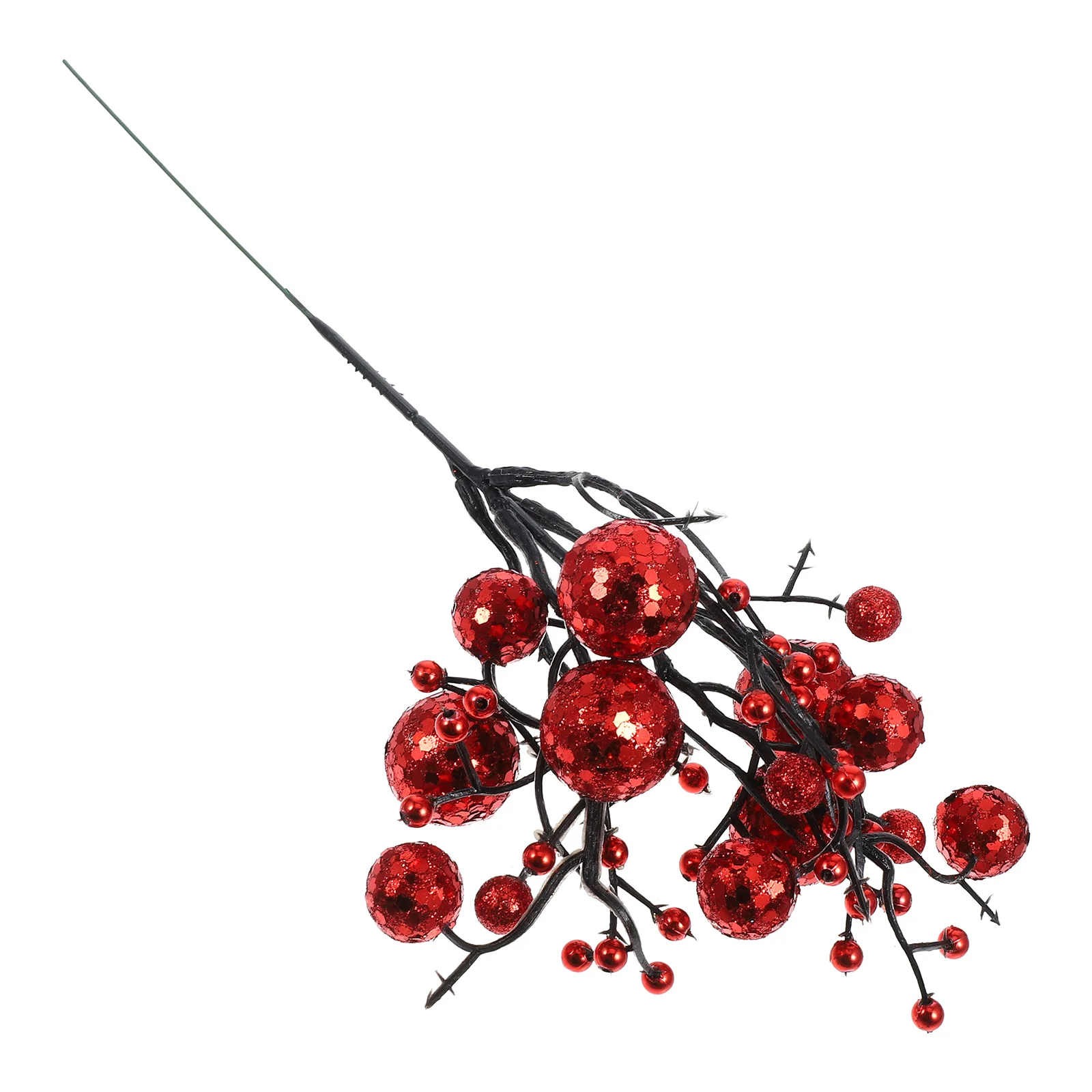 

Artificial Berry Stems for Christmas Tree Baby Pink PVC Glitter Picks Holiday Vase Stems DIY Materials Fade Resistant