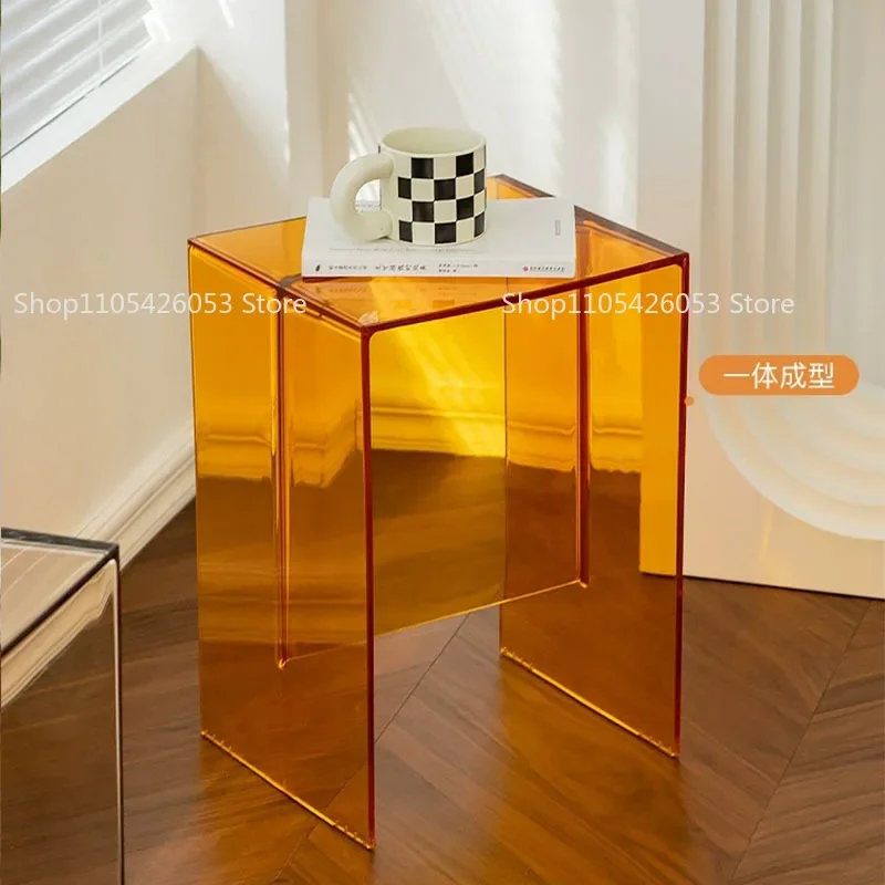 Nordic acrylic small coffee table living room household transparent sofa side table simple small apartment
