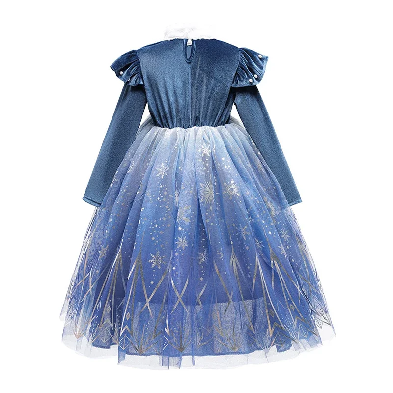 Robe de princesse Elsa de la Reine des Neiges pour fille, vêtements de cosplay, costume d'Halloween et de Noël, 2-8T