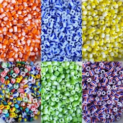 10g Czech Glass Seed Beads Charm Stripe Colorful Crystal for Jewelry Making DIY Handmade Bracelet Nacklace Earrings Beading