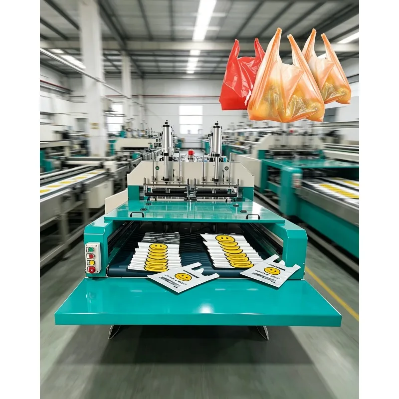 Fully Automatic Polythene Bag Making Machine LDPE HDPE Plastic Film Blown Production Line Shopping Bag Equipment