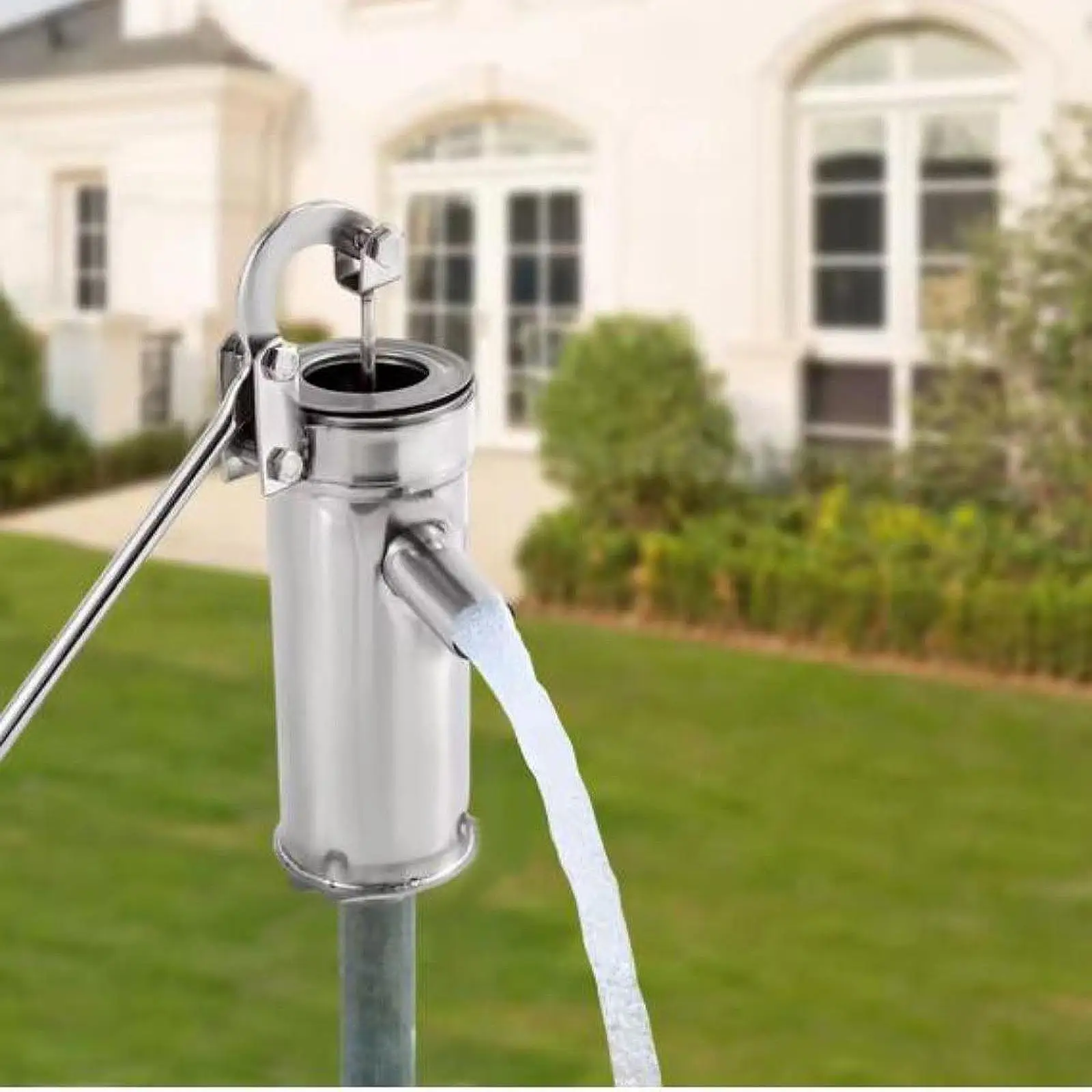 

Hand Well Pump Water Suction Portable Simple Assembly Ergonomic Reusable Stainless Steel for Backyard Garden Home Outdoor Field