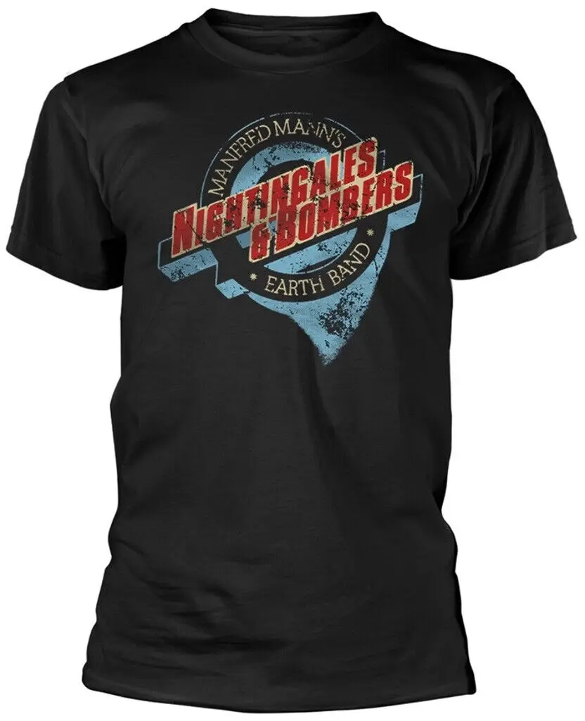 Manfred Manns Earth Band Nightingales And Bombers Black T Shirt New