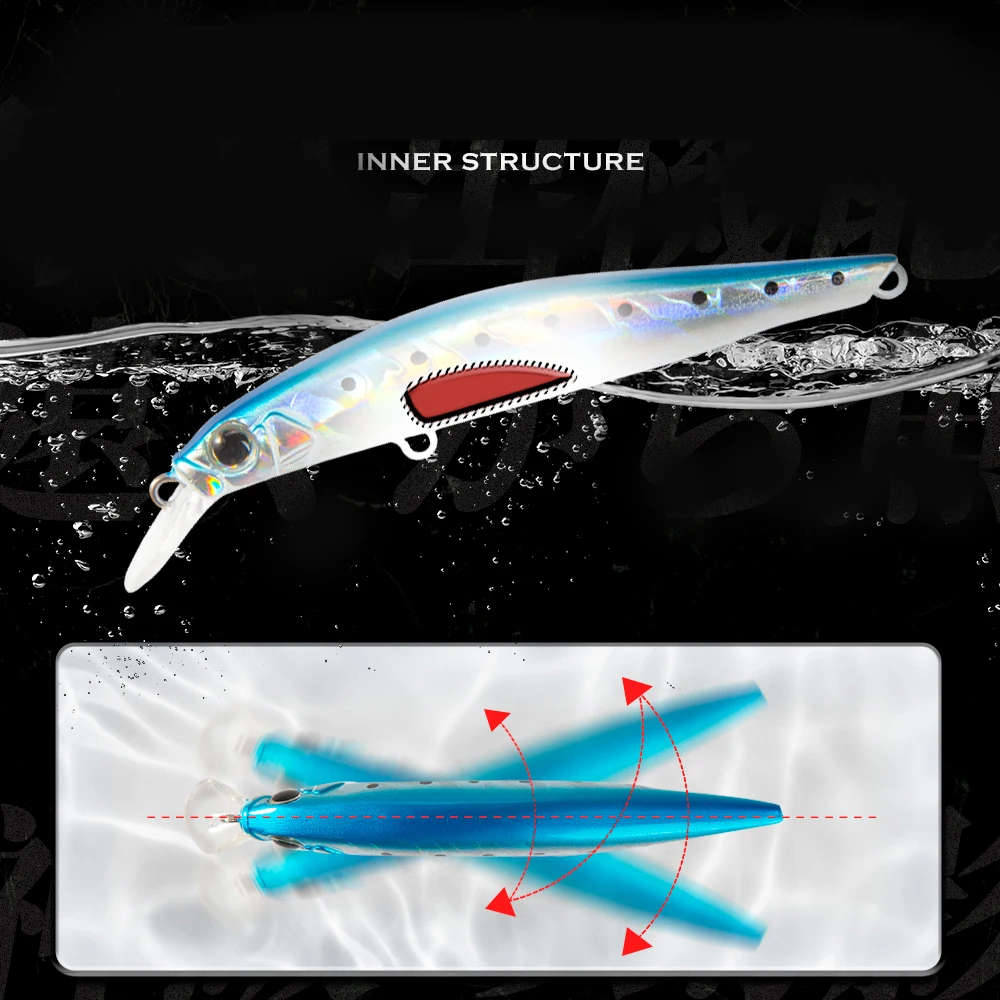 Hunthouse الفنان أسماك الصيد إغراء 80 مللي متر 8.5 جرام الصيد البحري غرق الطعوم Jerkbait Wobblers تويتش عمل لسمك السلمون المرقط باس LW401