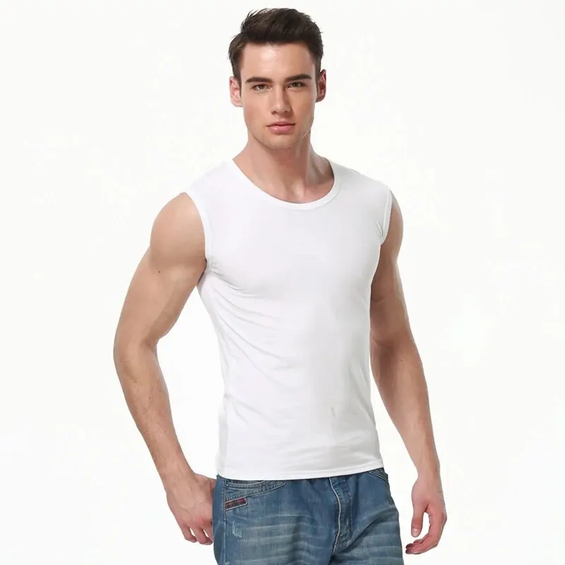 3/1 Pack Men's Cotton Sleeveless Vest Young Men's Wide Shoulder Sports Fitness Slim Top Solid Color Joker Tight Vest Parent-chil