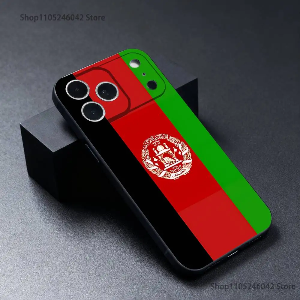 Afghan Afghanistan Flag For iPhone 17,16,15,14,13,12,11,Pro,XS,Max,XR,Plus,E,SE4,Mini Black Soft Cover Phone Case view 6
