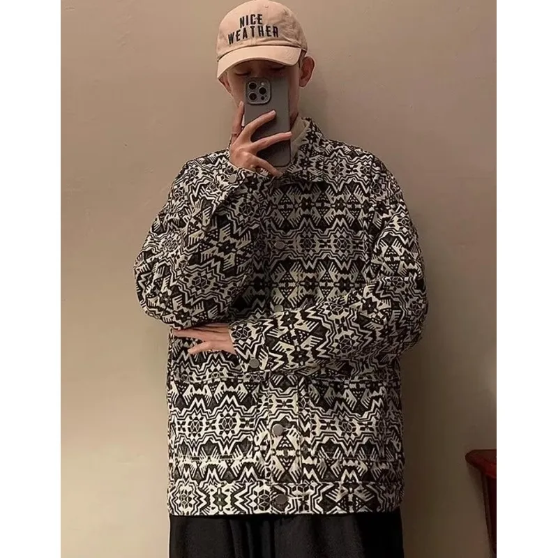 

Осенняя одежда большого размера 250, новая молодежная повседневная рабочая одежда с принтом, мужская куртка с цветочным воротником, облегающая модная верхняя одежда