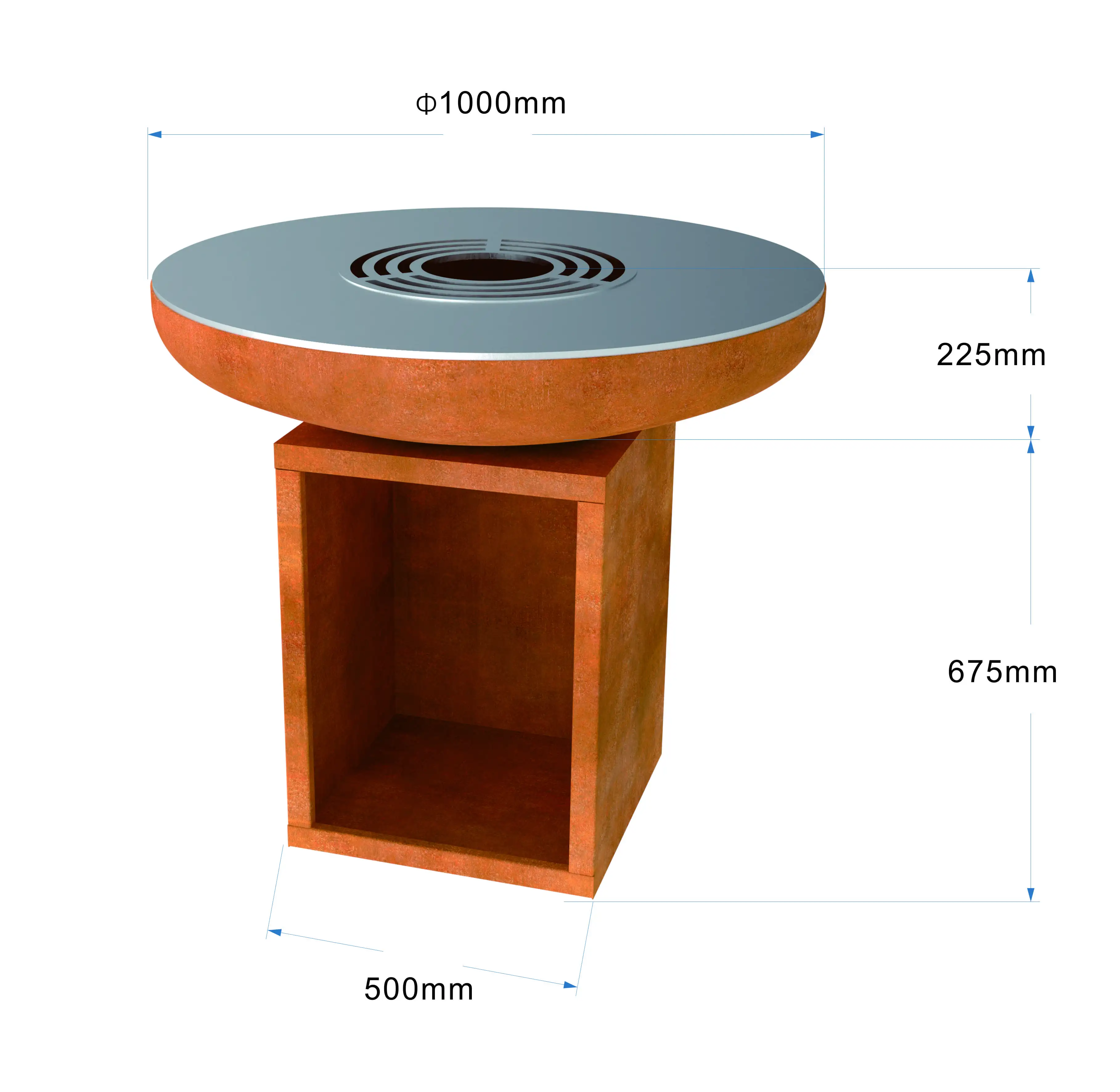 

Гриль для барбекю и квадратная основа для угольного барбекю из укороченной стали