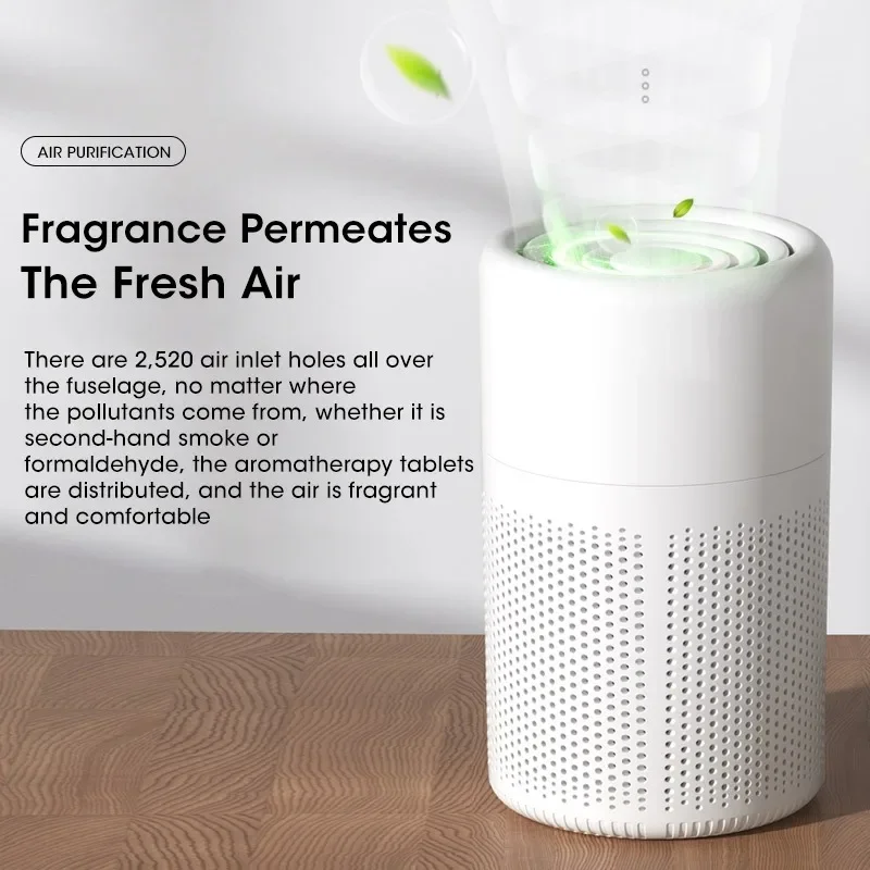 Desktop Air Purifier HEPA Filtered Air Purified Air with Fragrance Negative Ion Purifier with Aromatherapy function Air cleaner