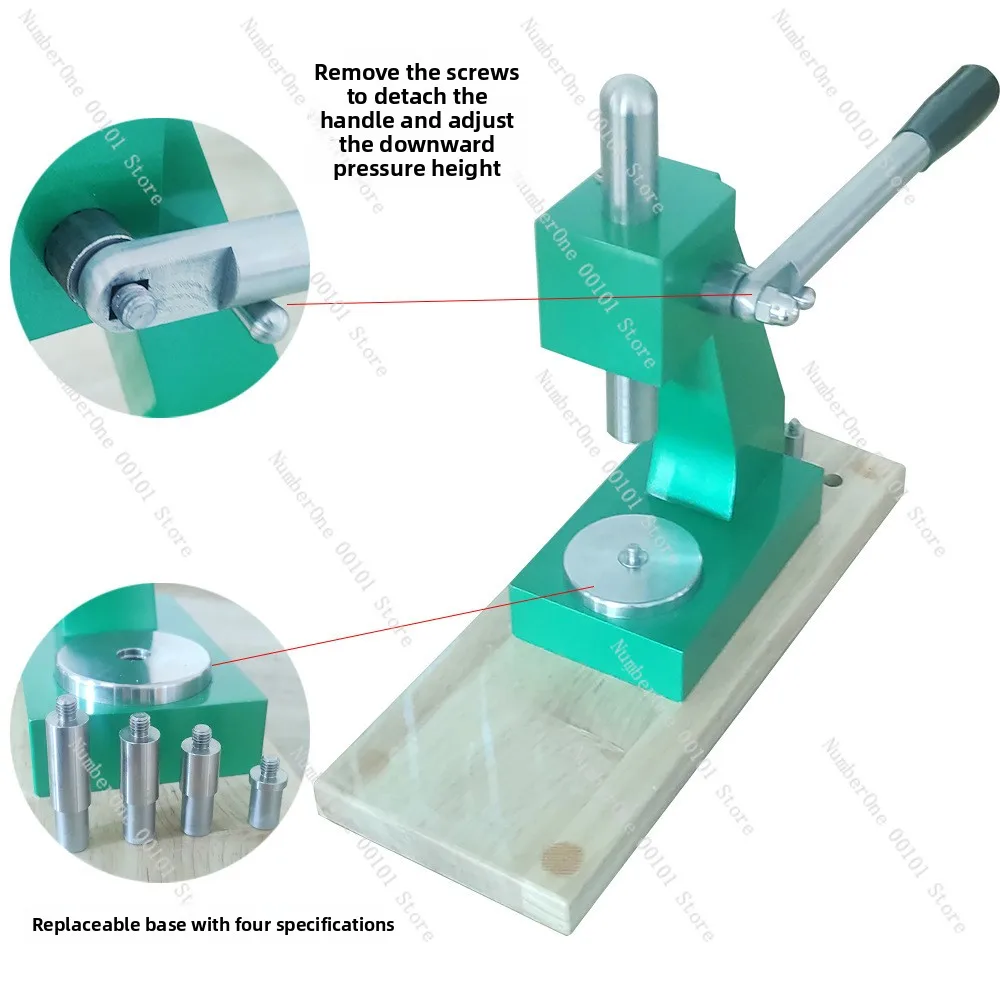Adjustable High Pressure Watch Back Case Pressing Machine, Universal Green Base Watch Rear Cover Capping Tool for Watch Repair