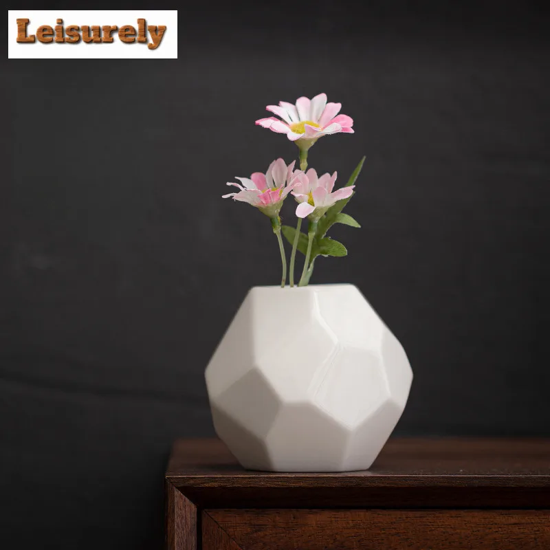 

200ML Retro Grass Ash Cube Ceramic Flowers Vase Retro Blue Glass Terrarium Plant Pot Household Flowerpot Tableware Ornaments
