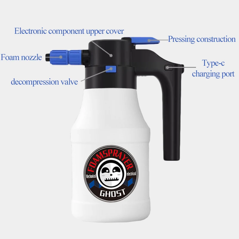 Car Wash Accessories 1.5L Electric Foam Sprayer Car Wash Watering Lance Special Electric Pneumatic Foam Cannon For Foaming